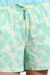 Zivame Aquarelle Woven Loungewear Shorts Set - Lime Cream — thumbnail 6